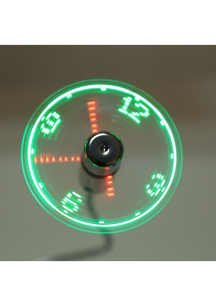 Mini Dayanıklı USB Saat Zaman Göstergesi Esnek LED Işık Fanı (Yurt Dışından)