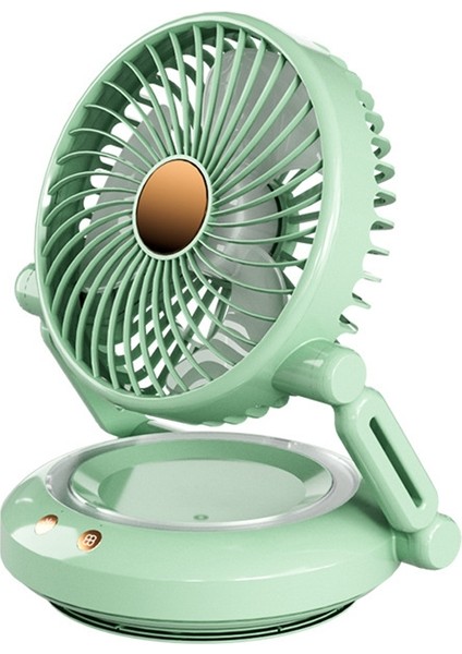 Dönebilen LED Gece Lambası Katlanır Fan Şarj Modeli Yeşil (Yurt Dışından)