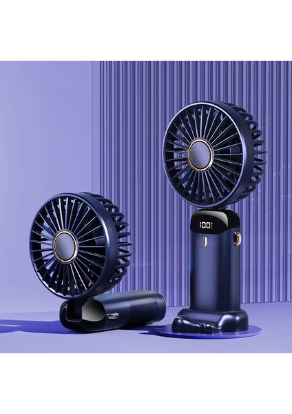 Dijital Ekran Katlanır Aromaterapi Fanı 4000MAH N15 Derin Deniz Mavisi (Yurt Dışından)