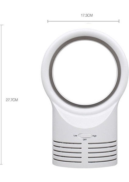 Mini Fan Yuvarlak Masaüstü Yapraksız Fan Hava Soğutma Fanı Hava Soğutucu Beyaz (Yurt Dışından)