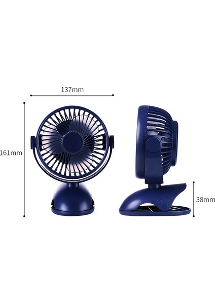 D603 4W USB Şarjlı Taşınabilir Masaüstü Fan Pembe (Yurt Dışından)