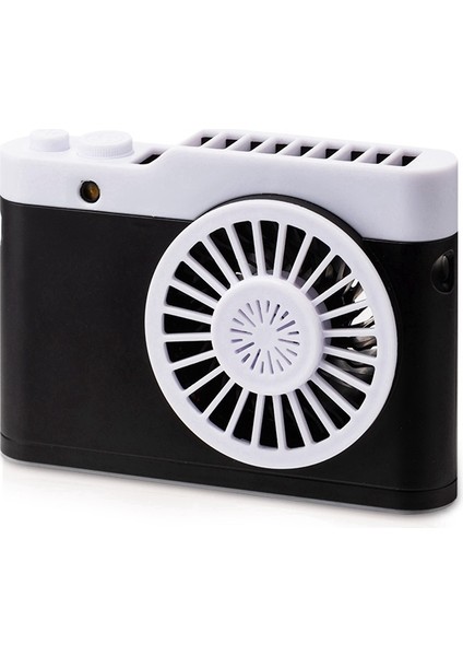 Taşınabilir Mini USB Şarj Kamera Fanı Asılı Boyun Küçük Fan Siyah (Yurt Dışından)