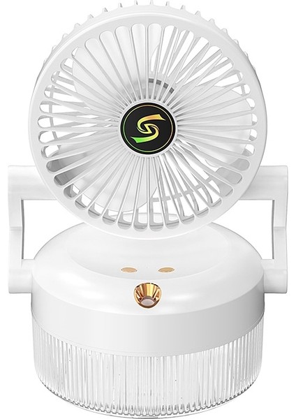 USB Şarj Katlanır Masaüstü Sprey Nemlendirme Fanı Beyaz (Yurt Dışından)