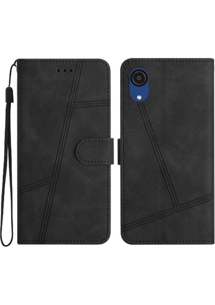 Samsung Galaxy A03 Çekirdek Bilek Kayışı Flip Için Flip Case Folio Kart Yuvaları Pu (Yurt Dışından)