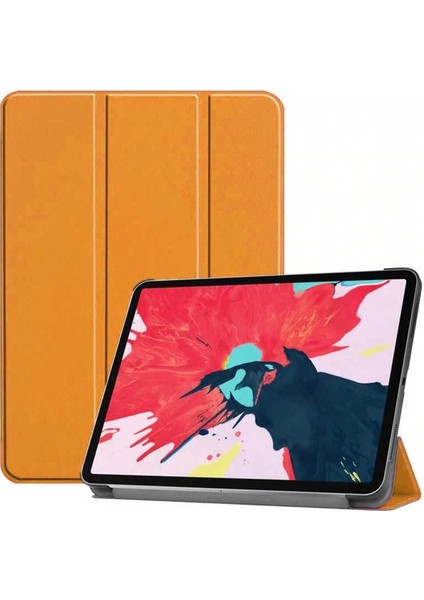 Apple iPad Pro 11 2020 (2.nesil) Uyumlu Tablet Kılıfı Smart Cover Standlı Kılıf, Turuncu