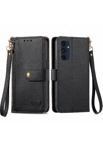 Samsung Galaxy M55 Fermuar Aşk Deri Kılıf Cüzdan Için Flip Case (Yurt Dışından)