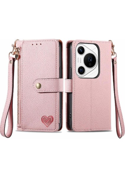Huawei Pura 70 Pro Için Flip Case Artı Aşk Cüzdan Fermuar Darbeye Vaka (Yurt Dışından)