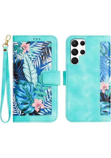 Cüzdan Kılıf Samsung Galaxy S22 Ultra 5g Kickstand Pu Deri Anti (Yurt Dışından)