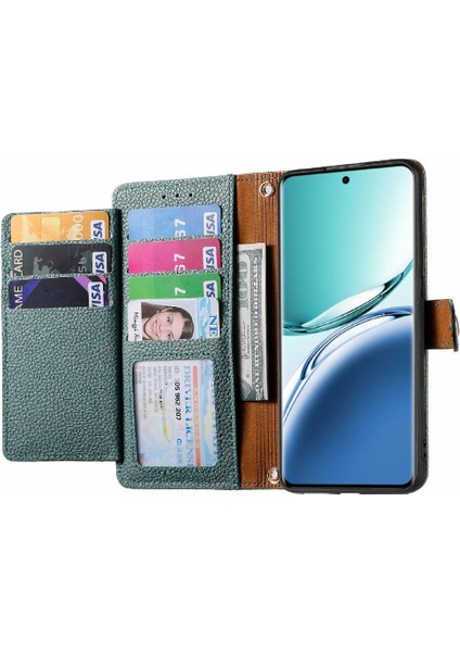 Oppo A3 Pro Için Flip Case Darbeye Cüzdan Deri Kılıf Fermuar Aşk (Yurt Dışından)