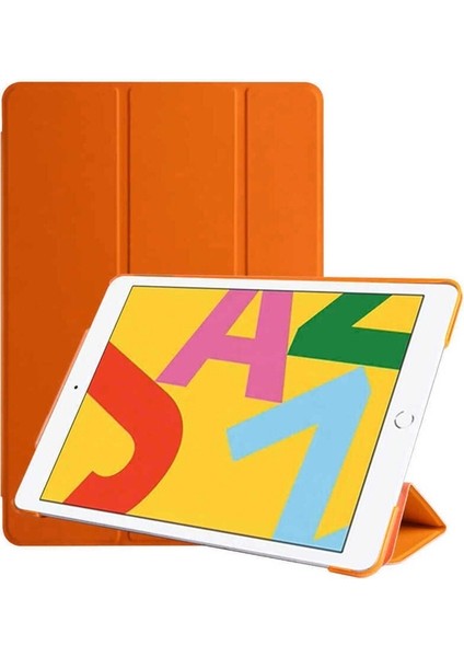 Apple iPad 10.2 (8.nesil) Uyumlu Tablet Kılıfı Smart Cover Standlı Akıllı Kılıf, Turuncu