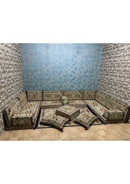 Şark Köşesi Anadolu Desenli Minder, Kilim, Orta Puf Takımı Krem fiyatları