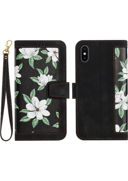 IPhone Xs Max Manyetik Kapatma Için Cüzdan Durumda Kickstand Kart Tutucu Anti (Yurt Dışından)