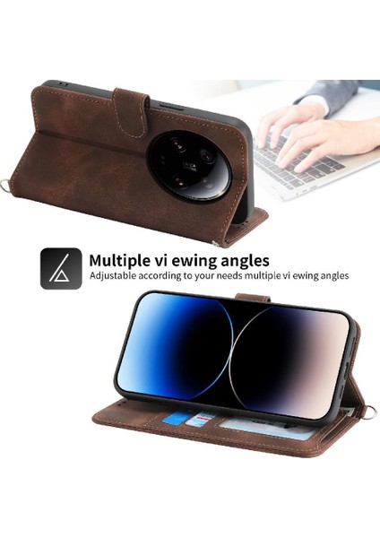 Xiaomi 13 Için Flip Case Ultra Darbeye Bileklik Kabartmalı Çoklu Kart (Yurt Dışından)