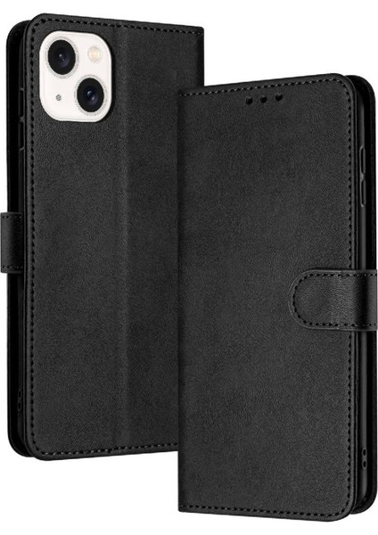 IPhone 14 Için Flip Case Artı Kickstand ile Saf Renk Pu Deri (Yurt Dışından)