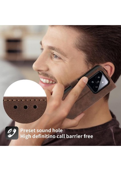 Xiaomi 14 Pro Kabartmalı Darbeye Çoklu Kredi Kartı Yuvaları Için Flip Case (Yurt Dışından)