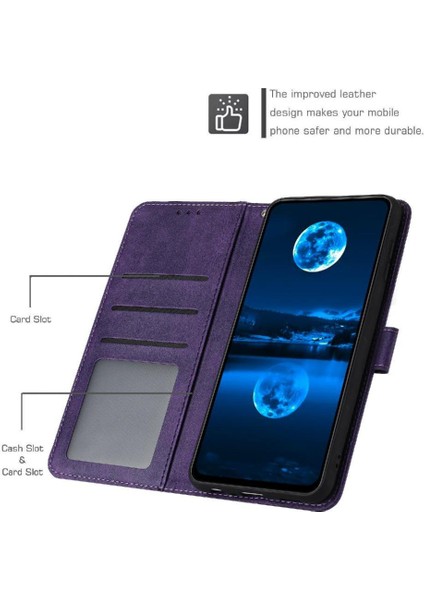 IPhone 14 Için Flip Case Artı Kickstand ile Saf Renk Pu Deri (Yurt Dışından)