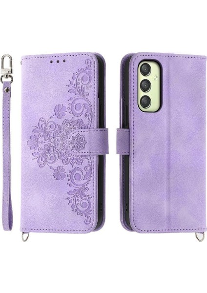 Samsung Galaxy A25 Bileklik Çoklu Kredi Kartı Yuvaları Için Flip Case (Yurt Dışından)