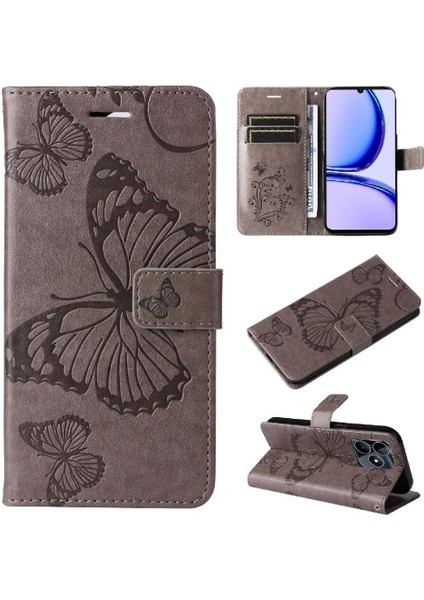 Realme C53 Manyetik Kapak Flip Kickstand Için Flip Case Kart Yuvası ile Pu (Yurt Dışından)