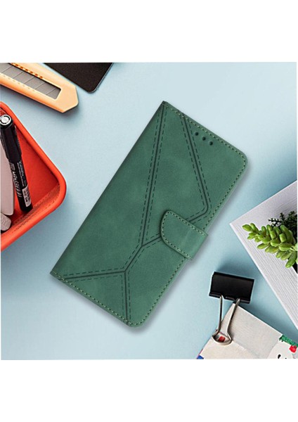 Realme C65 4g Için Flip Case Yüksek Kalite Tpu Dikiş Kabartmalı Yumuşak Pu (Yurt Dışından)