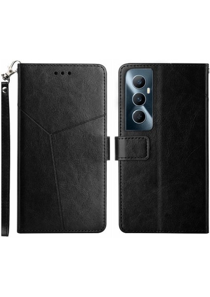 Realme C65 4g Flip Kapak Kitap Katlanır Kickstand Için Flip Case-Dayanıklı Tpu (Yurt Dışından)