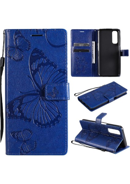 Kart Yuvası Standı ile Realme 7 Için Flip Case Pu Deri Flip Kickstand (Yurt Dışından)