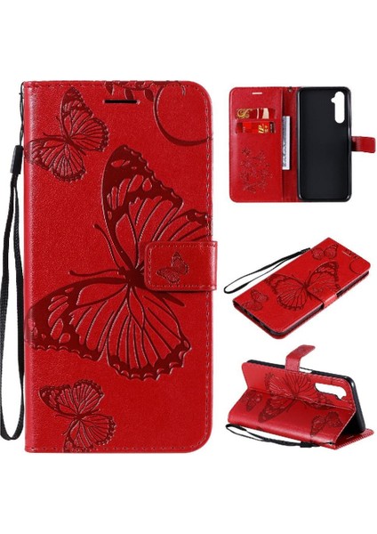 Kart Yuvası Standı ile Realme 6 Için Flip Case Pu Deri Manyetik Kapak Çevirin (Yurt Dışından)