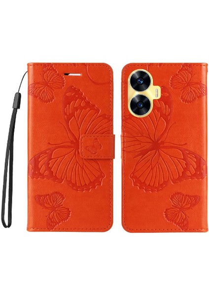 Kart Yuvası Standı Manyetik ile Realme C55 4g Flip Kickstand Için Flip Case (Yurt Dışından)
