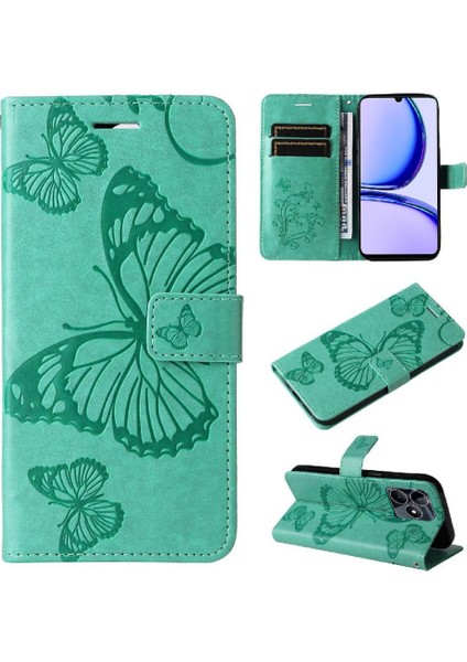 Realme C53 Manyetik Kapak Flip Kickstand Için Flip Case Kart Yuvası ile Pu (Yurt Dışından)