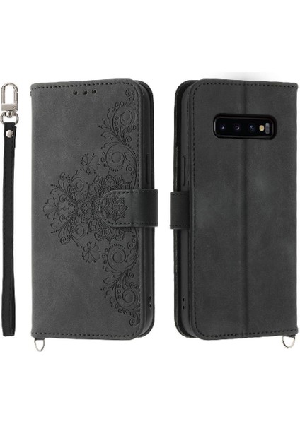 Samsung Galaxy S10 Artı Çoklu Kredi Kartı Yuvaları Bileklik Için Flip Case (Yurt Dışından)