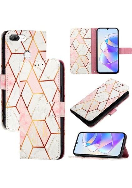 Huawei P Akıllı 2018 Cüzdan Mermer Desen Kickstand Pu Deri (Yurt Dışından)