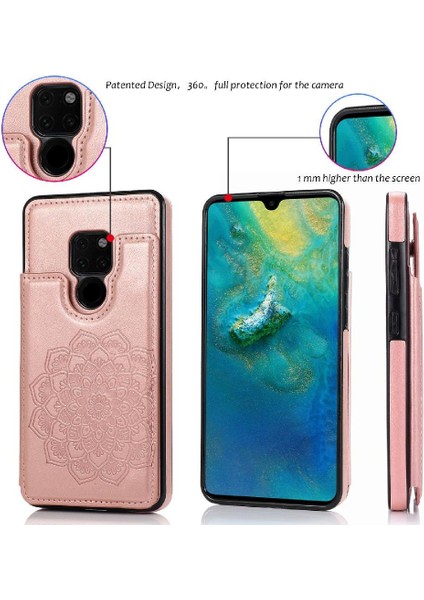 Mays Home1 Cüzdan Kart Tutucu Kılıf ile Huawei Mate 20 Desen Çiçek Pu Deri (Yurt Dışından)