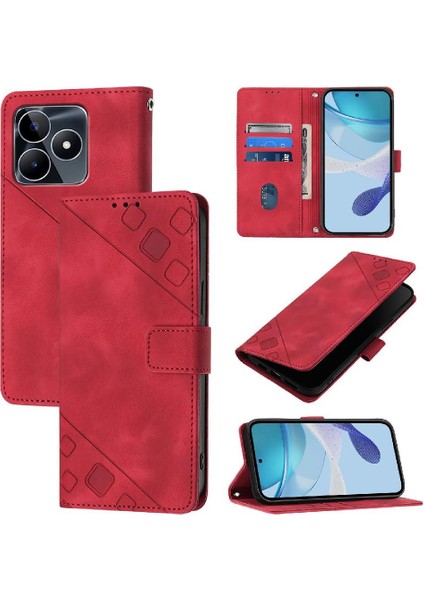 Realme C53 4g Için Kılıf Cüzdan Kapak Çevirin Manyetik Deri Kart Tutucu (Yurt Dışından)