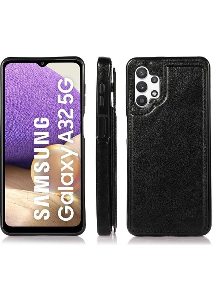 Kart Pu ile Samsung Galaxy A32 5g Çift Manyetik Toka Için Cüzdan Kılıf (Yurt Dışından)