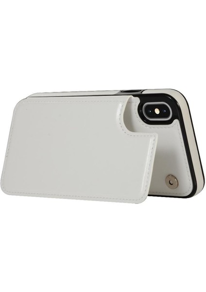 Kart Tutucu Kickstand Çift Manyetik ile IPhone Xs Max Için Cüzdan Kılıf (Yurt Dışından)