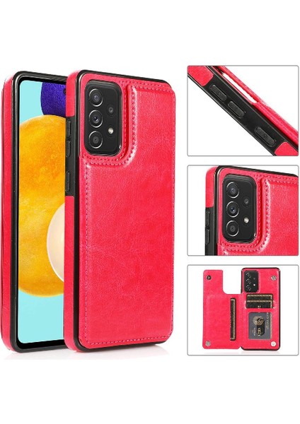 Cüzdan Kılıf Samsung Galaxy Için A52S 5g Çift Manyetik Toka Kart Yuvaları (Yurt Dışından)