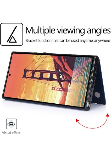 Samsung Galaxy S24 Ultra Kart Yuvaları Için Cüzdan Kılıf Pu Deri Çift (Yurt Dışından) modelleri