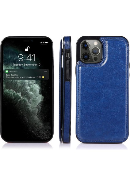 Kart Tutucu ile IPhone 14 Pro Max Pu Deri Kickstand Için Cüzdan Kılıf (Yurt Dışından)