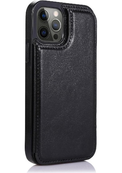 Kart Sahibi ile IPhone 13 Pro Max Pu Deri Kart Yuvaları Için Cüzdan Kılıf (Yurt Dışından)