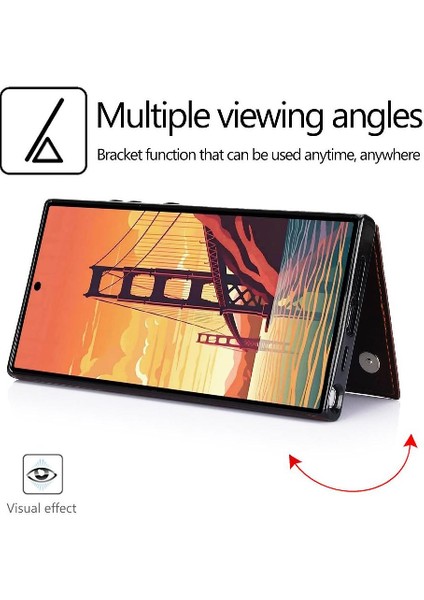 Samsung Galaxy S24 Ultra Kart Yuvaları Için Cüzdan Kılıf Pu Deri Çift (Yurt Dışından) modelleri