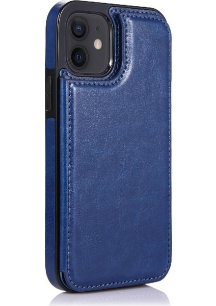 IPhone 12 Için Cüzdan Durumda Çift Manyetik Toka Kart Yuvaları ile Kickstand (Yurt Dışından)