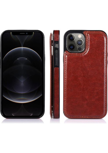 Kart Tutucu Kartı ile IPhone 12 Pro Çift Manyetik Toka Için Cüzdan Kılıf (Yurt Dışından) fırsatları