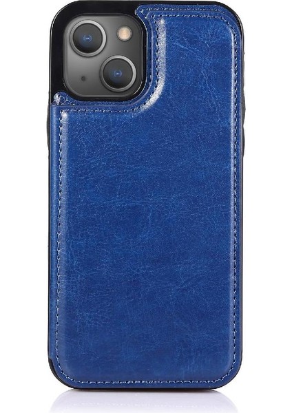 Kart Tutucu ile IPhone 13 Için Cüzdan Durumda Pu Deri Çift Manyetik (Yurt Dışından)