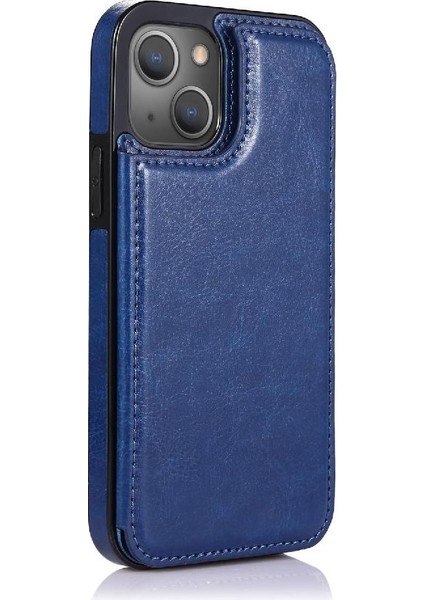 Kart Tutucu ile IPhone 13 Için Cüzdan Durumda Pu Deri Çift Manyetik (Yurt Dışından)