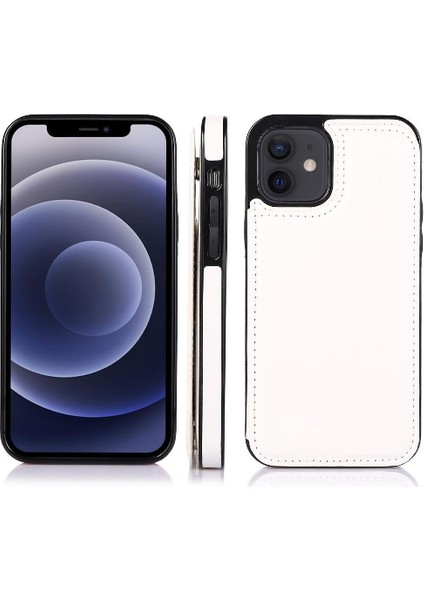 Kart Tutucu Çift Manyetik ile IPhone 12 Mini Kickstand Için Cüzdan Kılıf (Yurt Dışından)