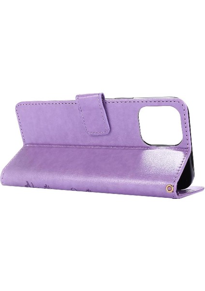 IPhone 13 Için Filp Durumda Pro Max Kickstand Kart Tutucu Pu Deri Bilek (Yurt Dışından)