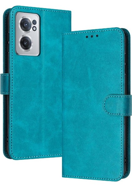 Kart Yuvası Saf Renk ile Toka ile Oneplus Nord Ce2 5g Için Flip Case (Yurt Dışından)