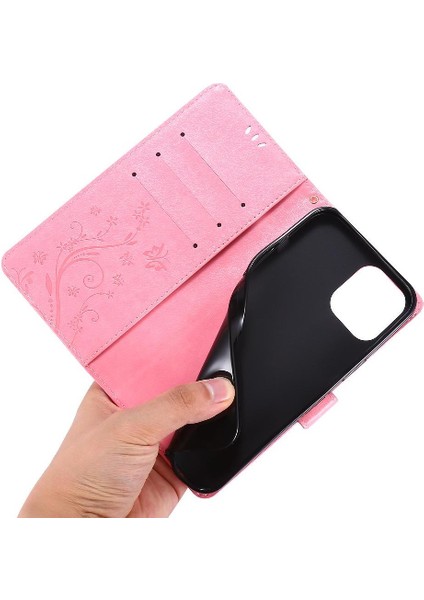IPhone 14 Için Filp Durumda Pro Max Pu Deri Kart Tutucu Kickstand Bilek (Yurt Dışından)