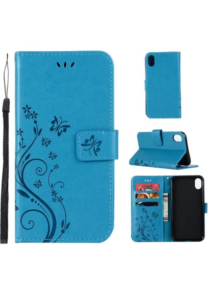 IPhone Xr Kickstand Manyetik Kapatma Kart Tutucu Bilek Kayışı Için Filp Durumda (Yurt Dışından)