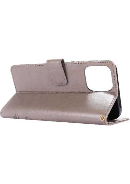IPhone 13 Için Filp Durumda Pro Max Kickstand Kart Tutucu Pu Deri Bilek (Yurt Dışından)