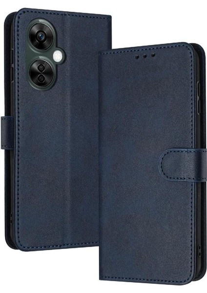 Oneplus Nord Ce3 Lite Saf Renk Kickstand Pu Deri Için Flip Case (Yurt Dışından)